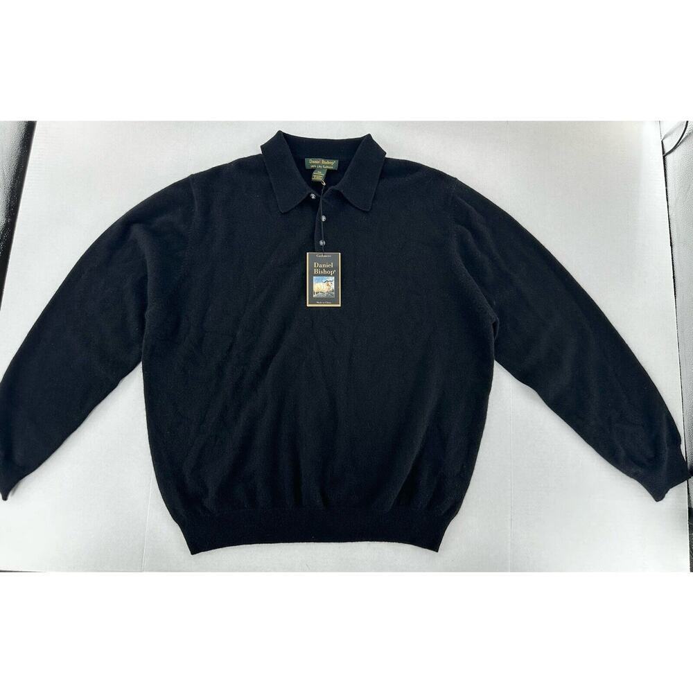 Daniel Bishop 2 Ply Cashmere Sweater Mens Sz XXL *Needs Repair* Has Holes Black